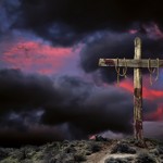 Blood on the empty cross